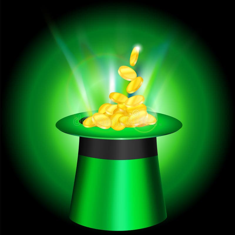 Patrick's cap with gold coins vector illustration Patrick's cap with gold coins vector illustration