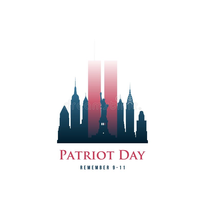 Patriot Day card with Twin Towers and phrase Remember 9-11.