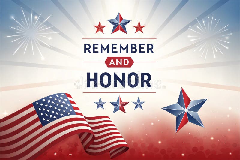 Remember and Honor Patriotic Background stock illustration