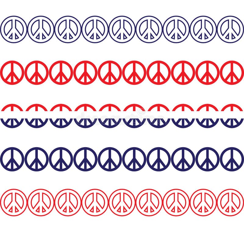 Patriotic Peace Sign Borders Stock Vector Illustration of fourth