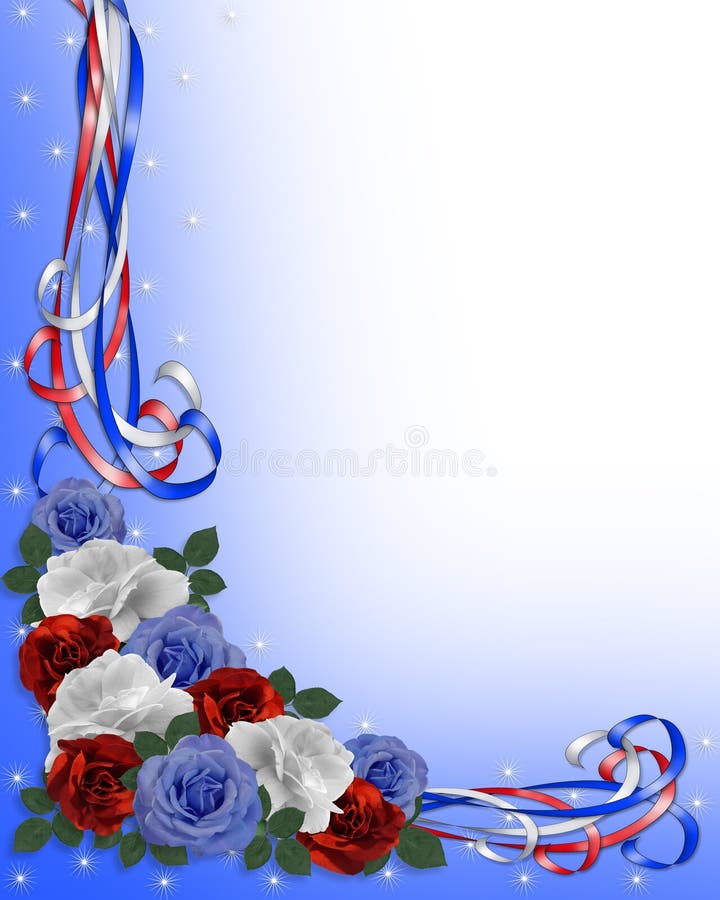 Patriotic Roses border red white blue