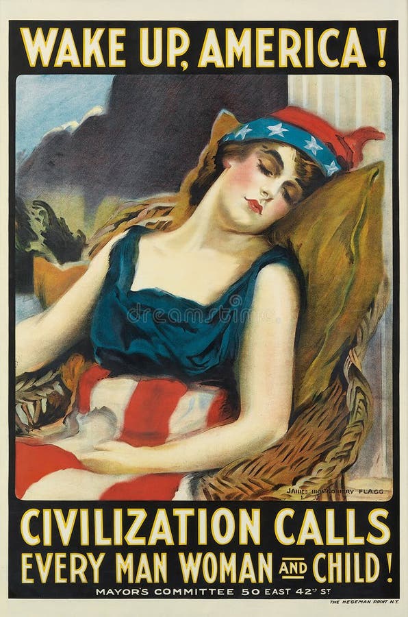 Patriotic wartime poster in big resolution - propaganda