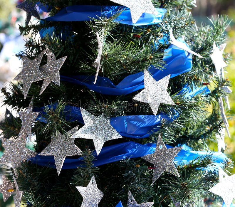 Patriotiskt julträd i Fort Myers, Florida, USA royaltyfria foton Patriotiskt julträd i Fort Myers, Florida, USA royaltyfria foton
