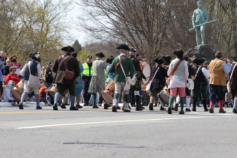 Patriots Day Parade Held in Lexington, MA on April 18, 2022 Editorial