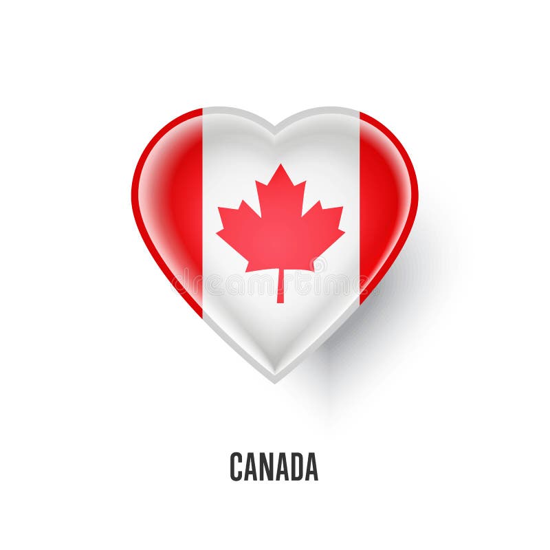 Patriottisch hartsymbool met de vlag van Canada vector illustratie Patriottisch hartsymbool met de vlag van Canada vector illustratie