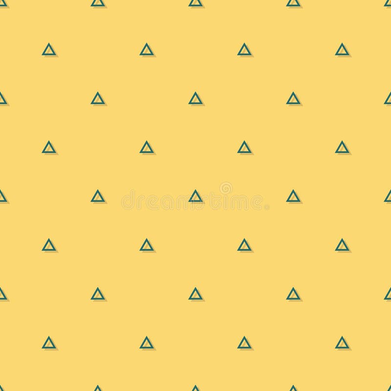 Patrones de triángulo minimalista geométrico de color verde oscuro Ilustración vectorial de estilo plano sobre fondo amarillo
