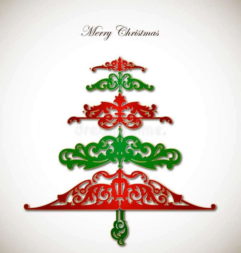 Patroon kerstboom op witte achtergrond. Vector vector illustratie