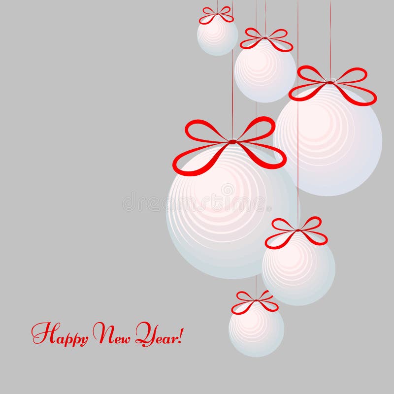 Pattern with festive balls with text Happy New Year Winter background for New Year and Christmas holidays Pattern for postcards poster cover invitations banner template Isolated ornament Heder Vector. Pattern with festive balls with text Happy New Year Winter background for New Year and Christmas holidays Pattern for postcards poster cover invitations banner template Isolated ornament Heder Vector