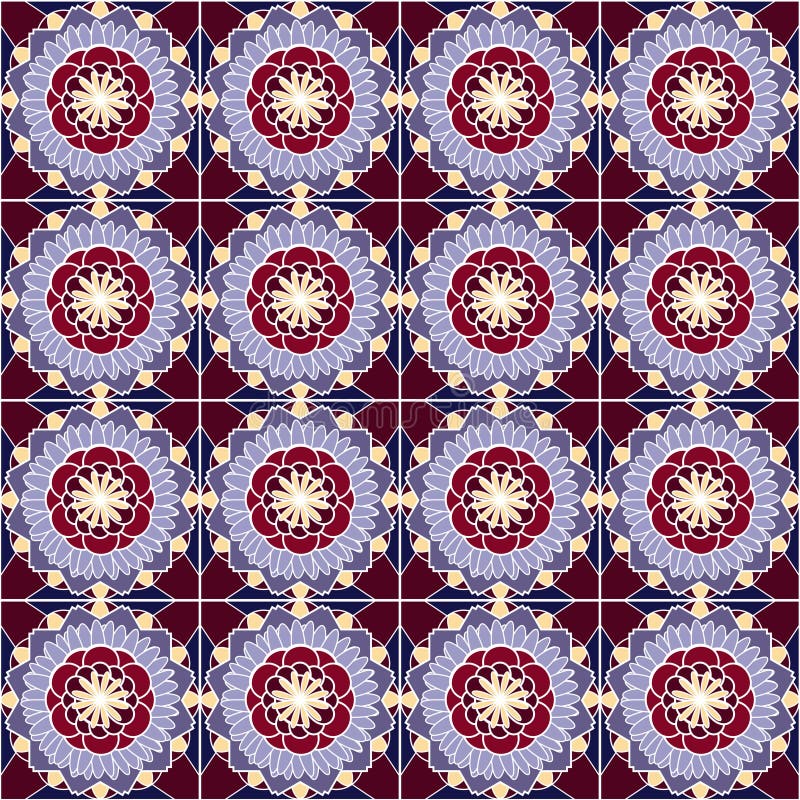 Patroon met geometrische vormen en bloemenelementen stock illustratie Patroon met geometrische vormen en bloemenelementen stock illustratie