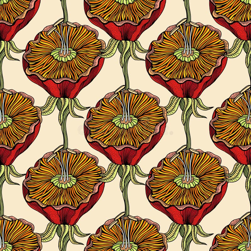 Patroon met hand getrokken bloemen royalty-vrije illustratie