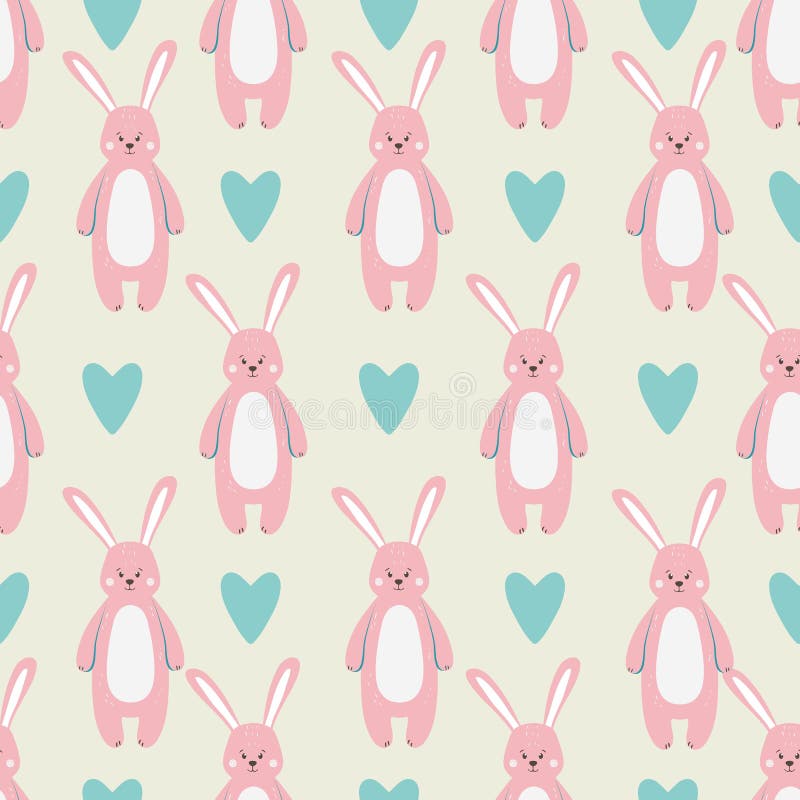Patroon met leuk grappig roze harerdier stock illustratie Patroon met leuk grappig roze harerdier stock illustratie
