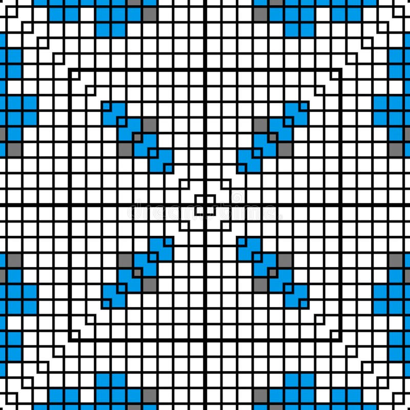Patroon of ornament van borduurwerk Abstract mozaïek van blauwe kleur royalty-vrije illustratie Patroon of ornament van borduurwerk Abstract mozaïek van blauwe kleur royalty-vrije illustratie