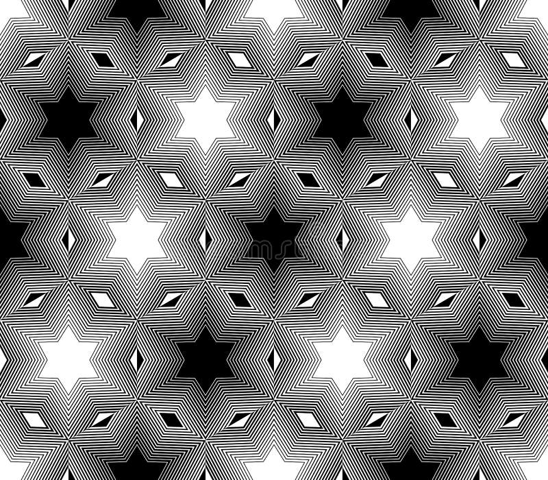 Ontwerp een naadloos monochroom sterpatroon royalty-vrije illustratie