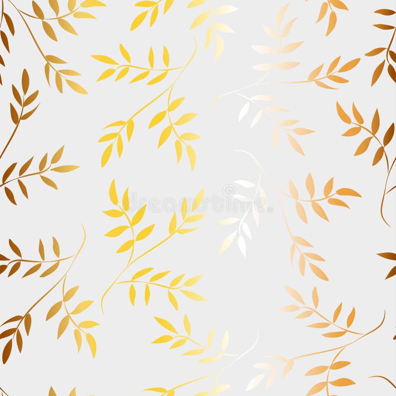 Patroon van gouden bladeren op een witte achtergrond vector illustratie Patroon van gouden bladeren op een witte achtergrond vector illustratie