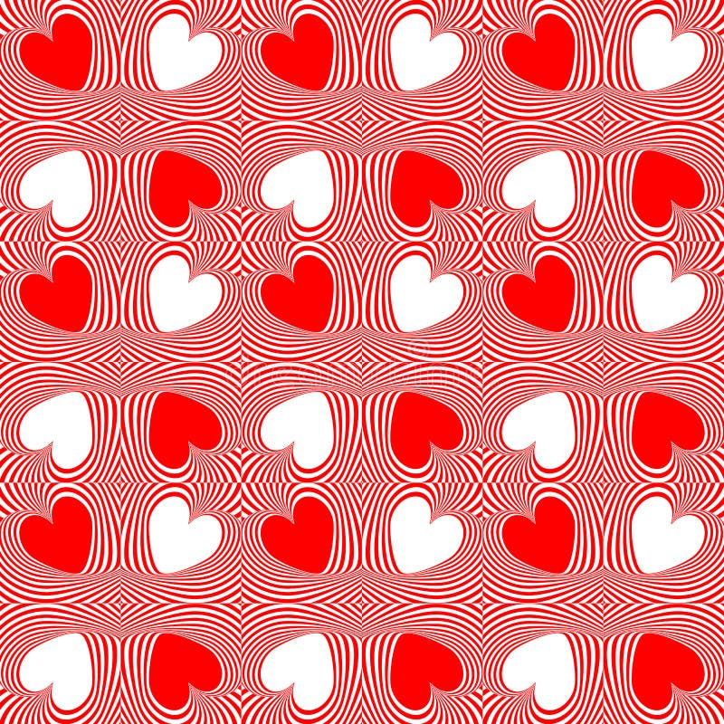 Ontwerp naadloos draaiend hartpatroon vector illustratie