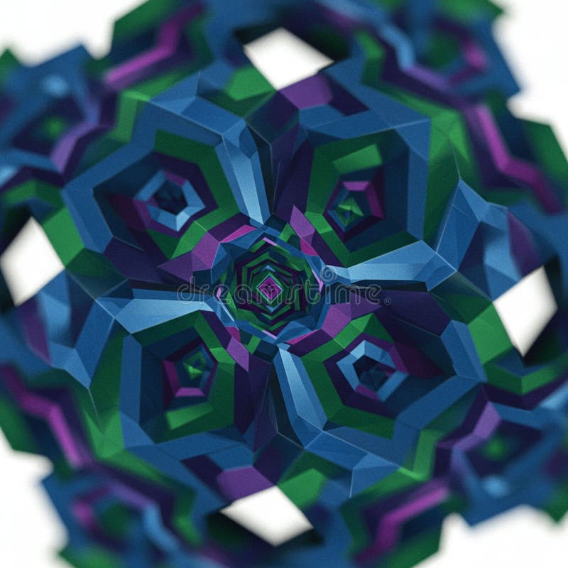 Patrón abstracto geométrico con formas poligonales entrelazadas en azul vibrante ilustración del vector