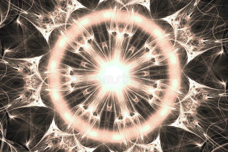 Patrón amarillo rosado brillante de ondas torcidas sobre un fondo negro. ilustración del vector