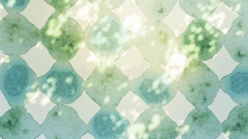 Patrón de color verde y azul abstracto con sombras claras y formas geométricas.