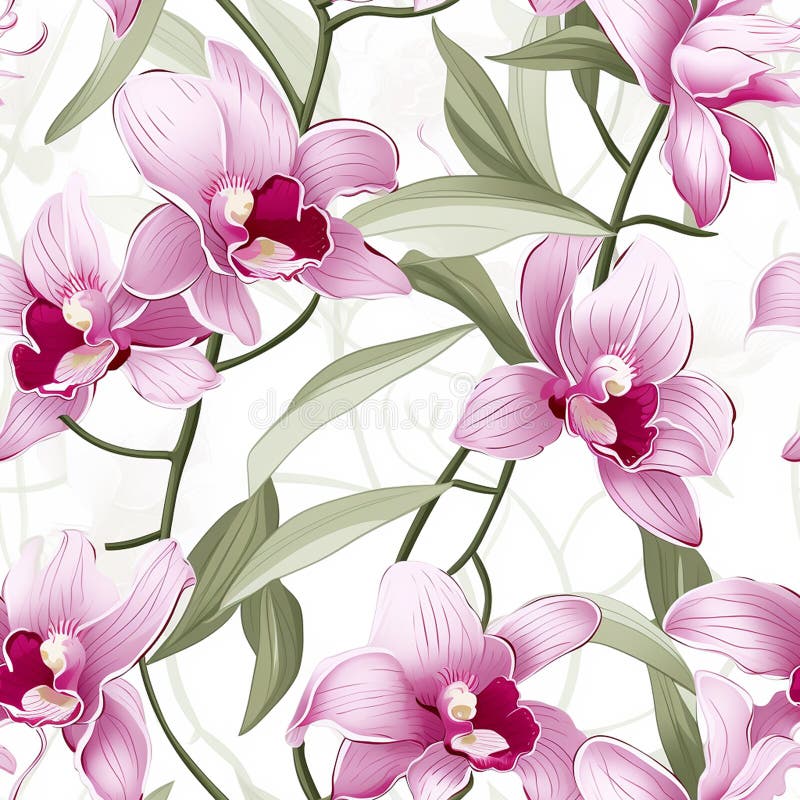 Patrón de orquídea exuberante para el diseño de sitios web libre illustration