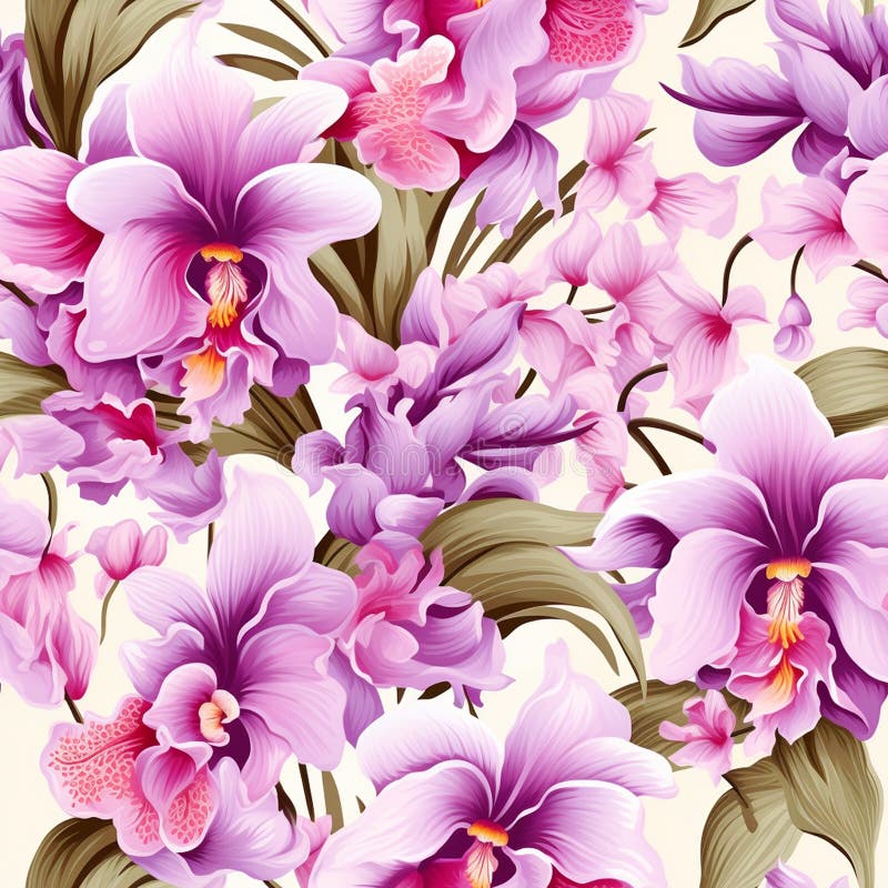 Patrón de orquídea exuberante para los mugs ilustración del vector