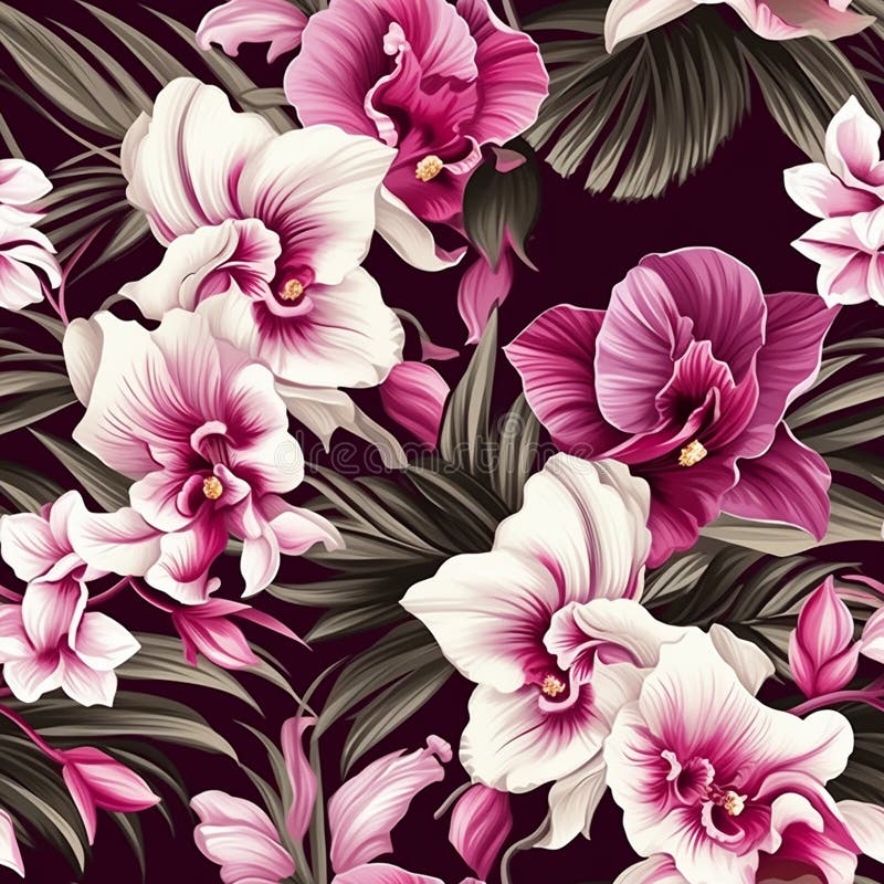 Patrón de orquídea exuberante para los mulos libre illustration