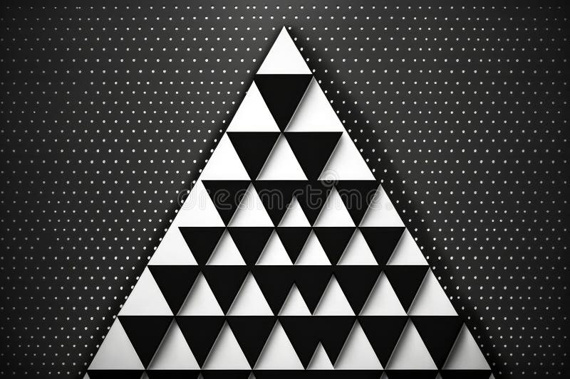 Patrón de triángulo minimalista en blanco y negro