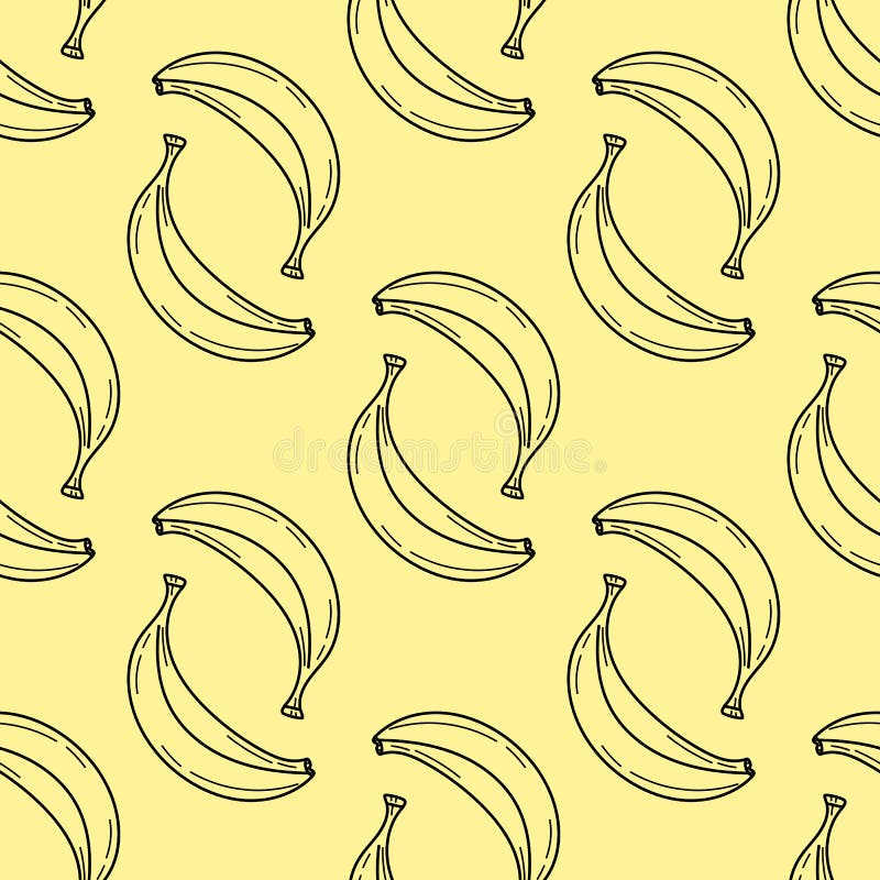 Patrón elegante sin inconvenientes con bananas dibujadas a mano. stock de ilustración
