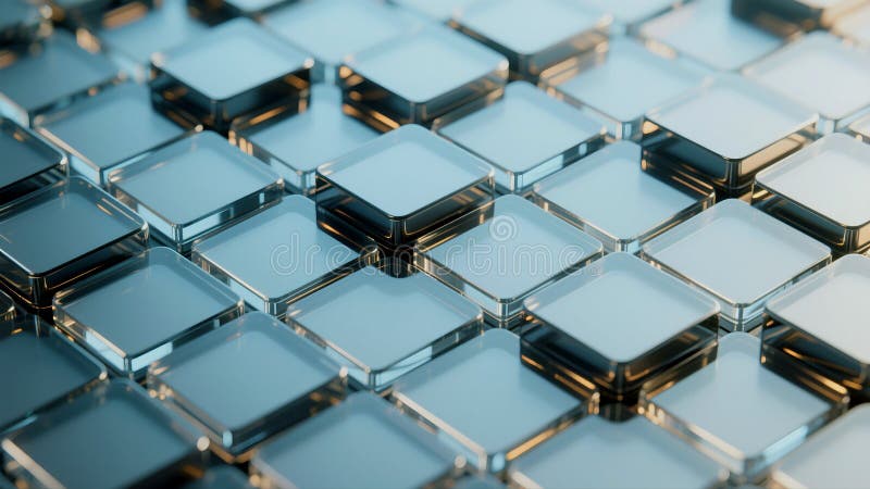 Patrón geométrico abstracto de los mosaicos cuadrados interbloqueados. Una vista más cercana de un diseño abstracto moderno con numerosos azulejos cuadrados entrelazados.