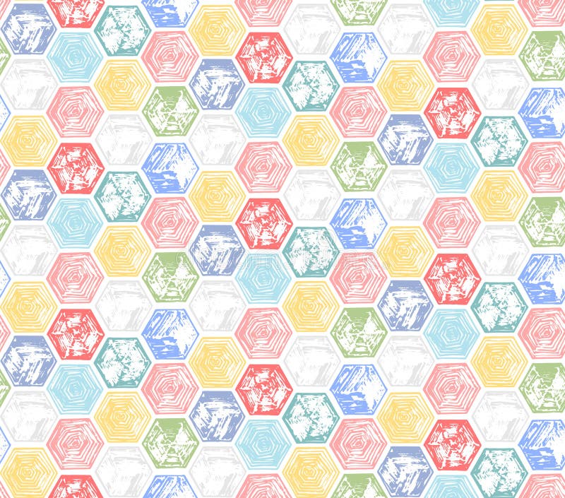 Patrón geométrico brillante con hexágono colorido ilustración del vector