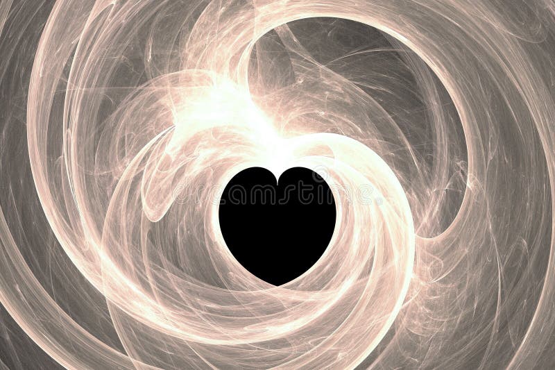 Patrón rosa brillante de olas torcidas con un corazón sobre un fondo negro. libre illustration