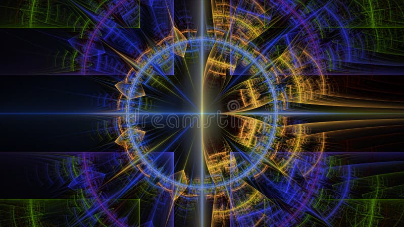 Patrón simétrico colorido fractal libre illustration