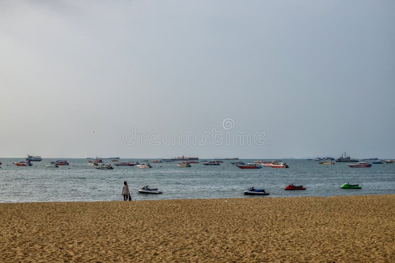 Pattaya, Tailândia. 22. 03. 2025. Praia Central de Pattaya imagens de stock royalty free