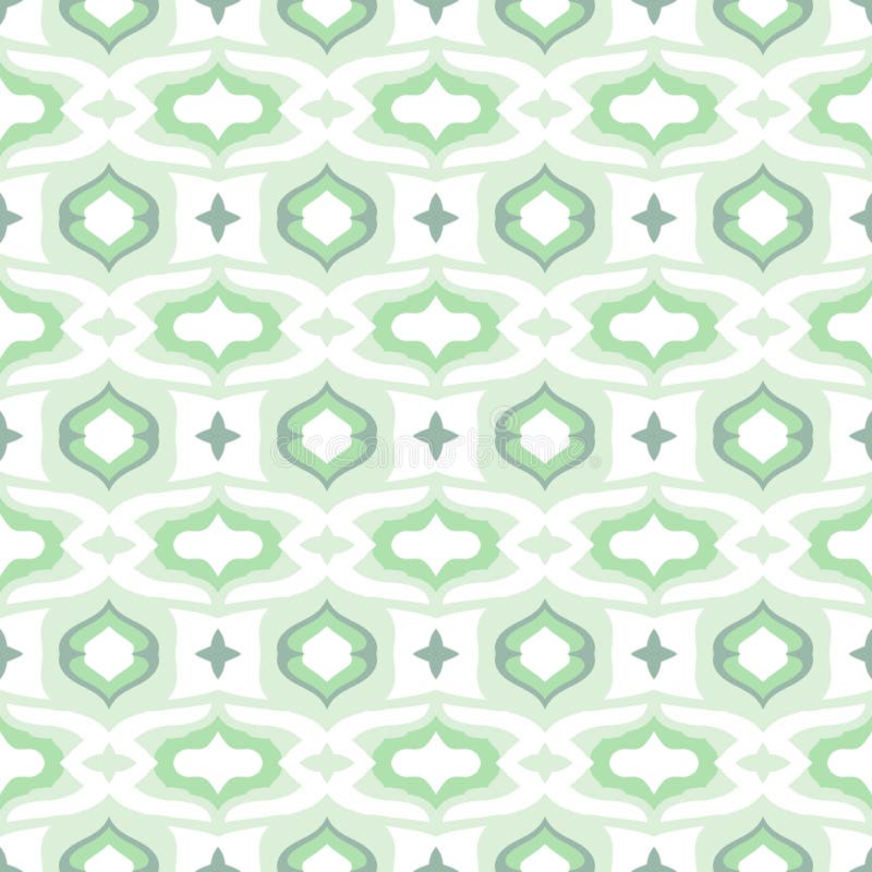 Pattern With Arabic Motifs  In Cool Mint Green Stock Vector  