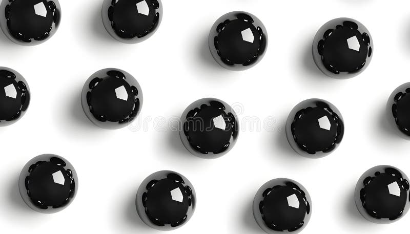 pattern of black beads on a white background, featuring simple shapes and a minimalist, monochrome design