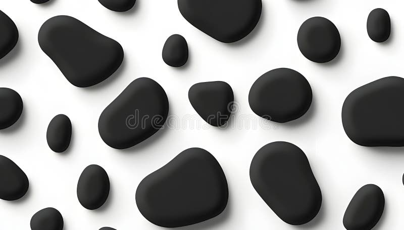 pattern of black beads on a white background, featuring simple shapes and a minimalist, monochrome design