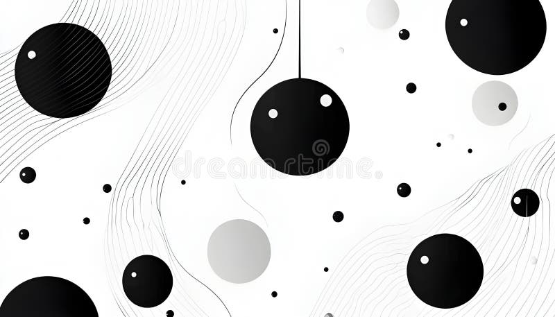 pattern of black beads on a white background, featuring simple shapes and a minimalist, monochrome design