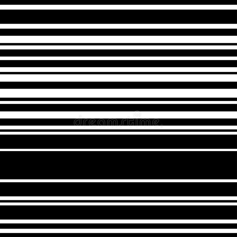 Pattern Black and White Horizontal Stripe Stock Vector Illustration