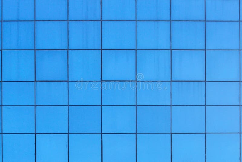 Pattern of blue square windows.