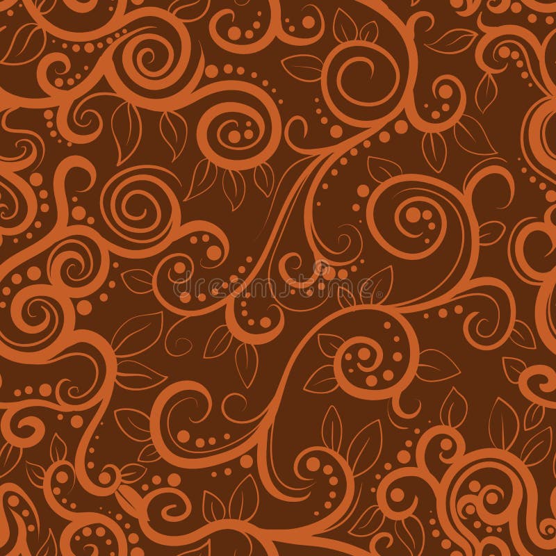 Pattern, on a Brown Background Classic Orange Patterns, Vector Illustration Stock Vector