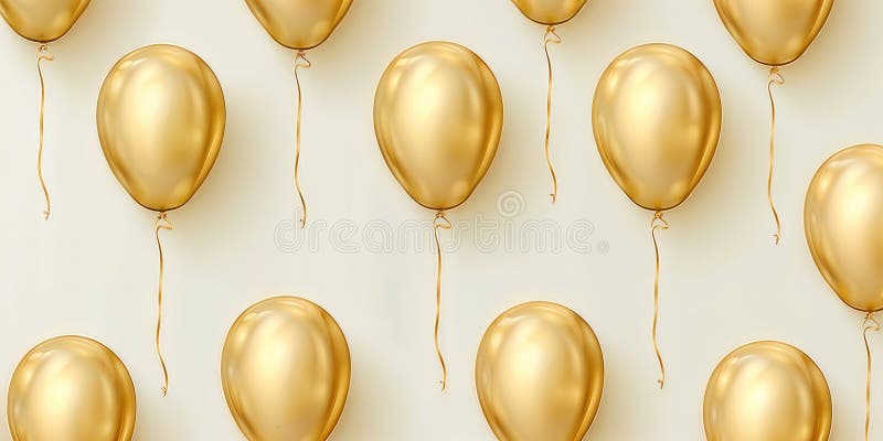 Pattern of a bunch of golden balloons in front of a wall vector illustration