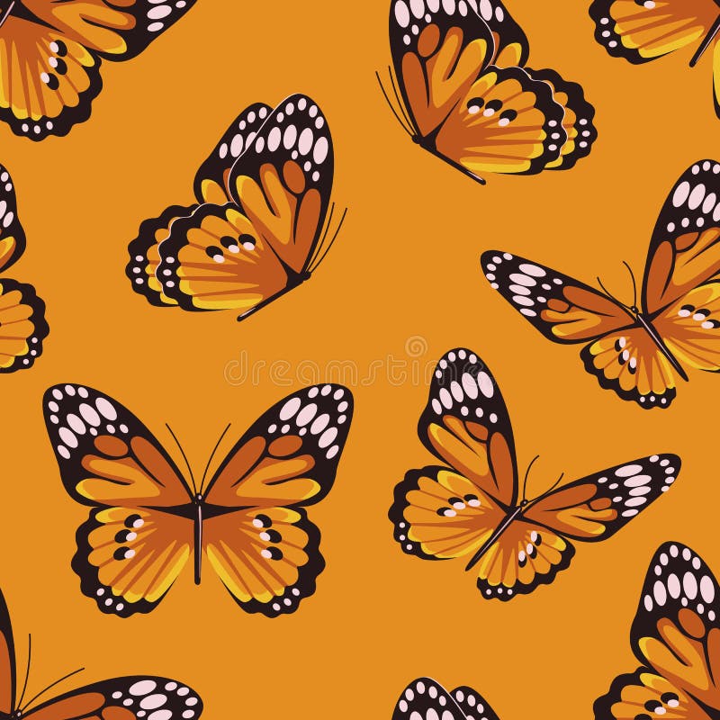 A Pattern of Butterflies from Different Angles Stock Vector