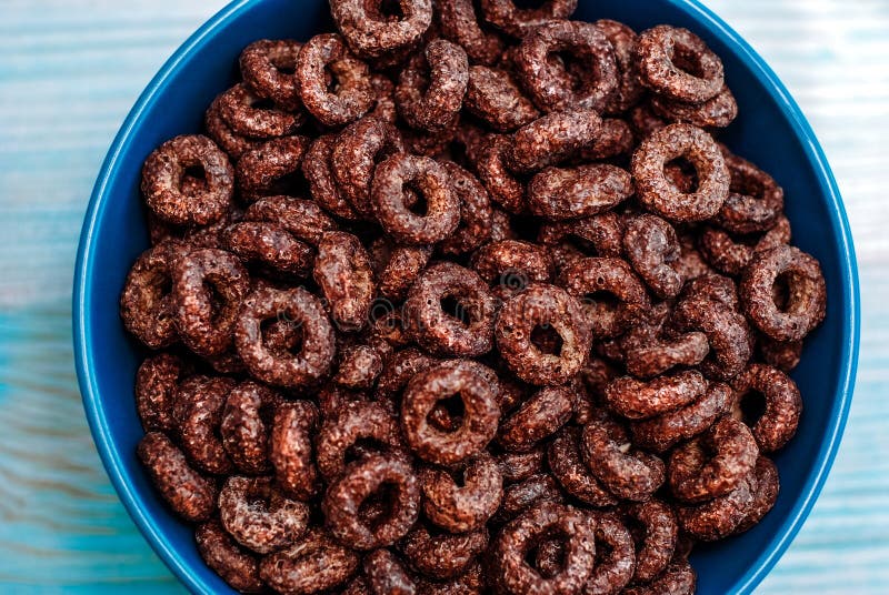 Pattern of Chocolate Cereal Rings for Breakfast Stock Photo Image of