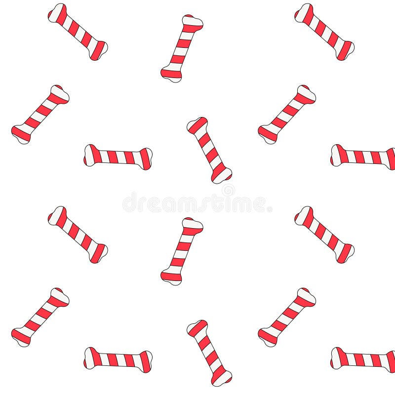 Pattern With Christmas Dog Bone Peppermint Candy Cane With Stripes Stock Vector Illustration Of Seasons Line 164433372