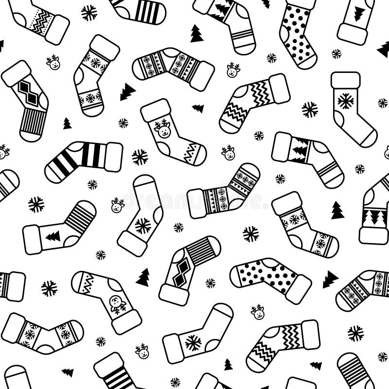 Pattern of Christmas socks stock vector. Illustration of green - 128026411