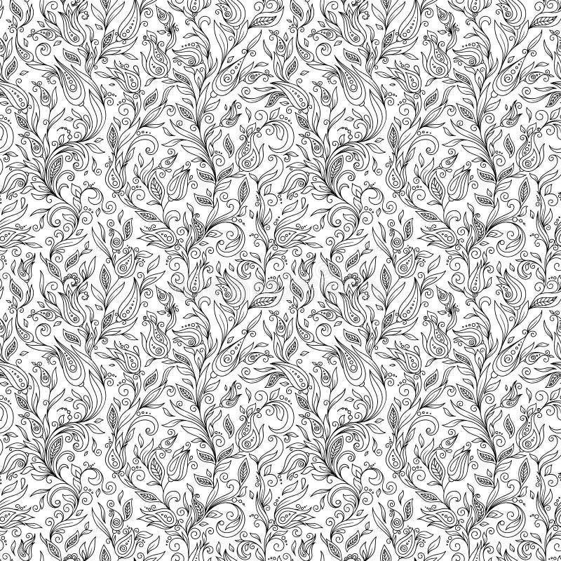 Pattern for Coloring Book. Floral, Retro, Doodle Design Element Stock ...