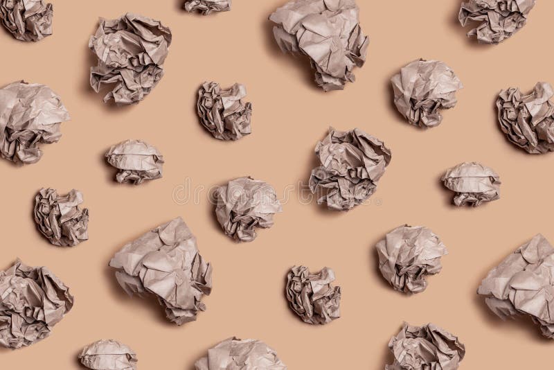 Pattern of Crumpled Lumps of Wrapping Paper, Recyclable Packaging Stock