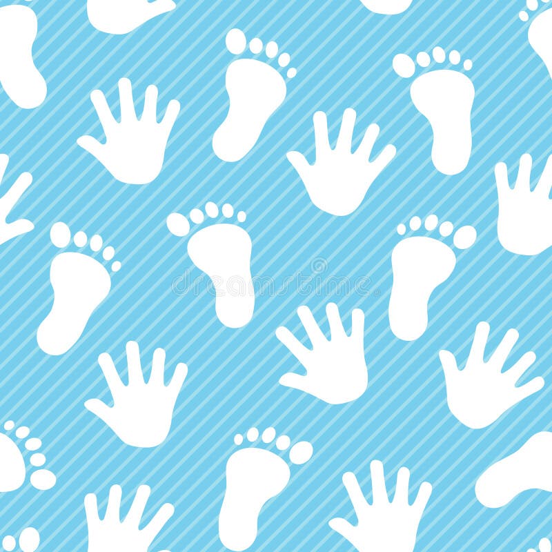 Seamless pattern of baby boy's feet and hands, this seamless pattern is suitable for giftwrap designs, backgrounds, textiles, fabrics and others. Pink handprint footprint vectors