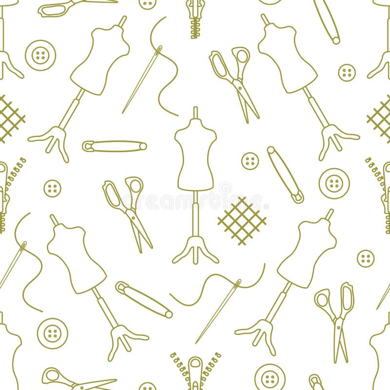Tailoring seamless pattern background sewing Vector Image