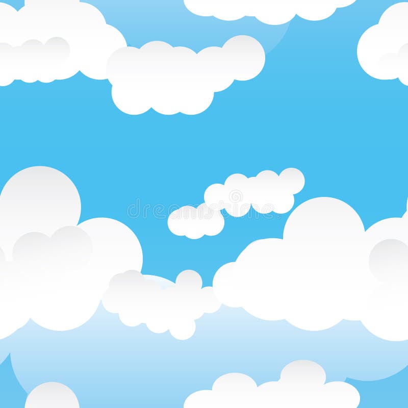 This illustration is cloud seamless pattern with blue gradient colors background. This illustration is cloud seamless pattern with blue gradient colors background.