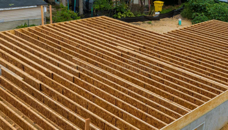 A Pattern Of Floor Joist In A New Construction Stock Photo Image
